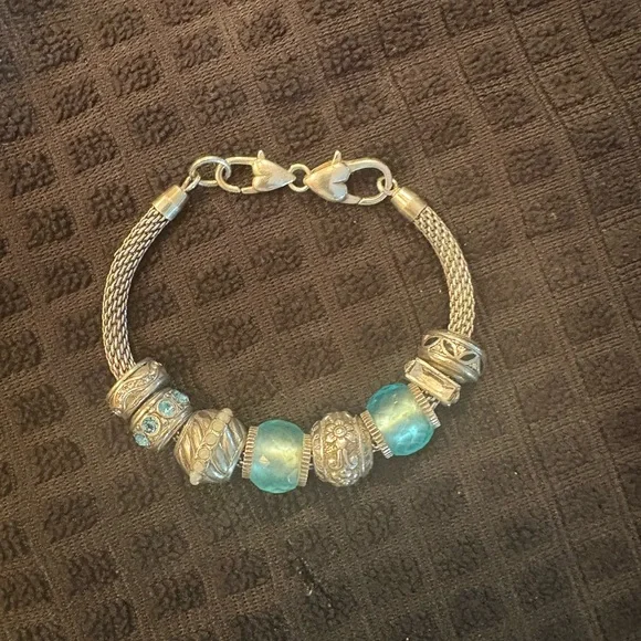 Brighton Elegant Silver and Blue Beaded Bracelet - Picture 5 of 5